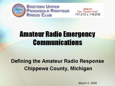 Amateur Radio Emergency Communications