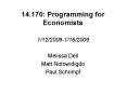 14.170: Programming for Economists PowerPoint PPT Presentation