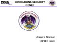 OPERATIONS SECURITY OPSEC PowerPoint PPT Presentation