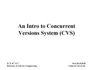 An Intro to Concurrent Versions System (CVS)