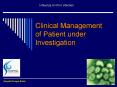 Clinical Management of Patient under Investigation PowerPoint PPT Presentation