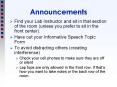 Announcements PowerPoint PPT Presentation