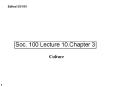 Soc. 100 Lecture 10.Chapter 3 PowerPoint PPT Presentation