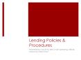 Lending Policies PowerPoint PPT Presentation