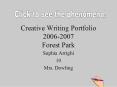 Creative Writing Portfolio 20062007 Forest Park PowerPoint PPT Presentation