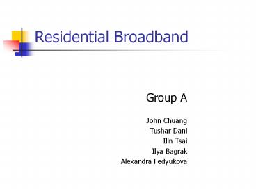 Residential Broadband