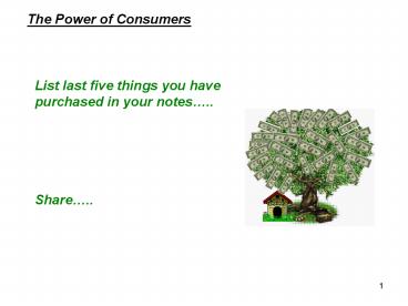 The Power of Consumers