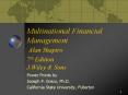 Multinational Financial Management Alan Shapiro 7th Edition J.Wiley PowerPoint PPT Presentation