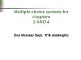 Multiple choice quizzes for chapters 2 AND 4 PowerPoint PPT Presentation