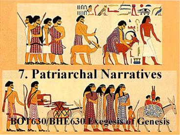 7. Patriarchal Narratives