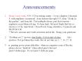 Announcements PowerPoint PPT Presentation
