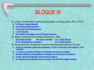 BLOQUE III