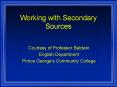 Working with Secondary Sources PowerPoint PPT Presentation