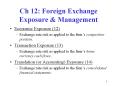 Ch 12: Foreign Exchange Exposure
