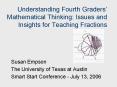 Understanding Fourth Graders Mathematical Thinking: Issues and Insights for Teaching Fractions PowerPoint PPT Presentation