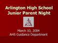 Arlington High School Junior Parent Night PowerPoint PPT Presentation