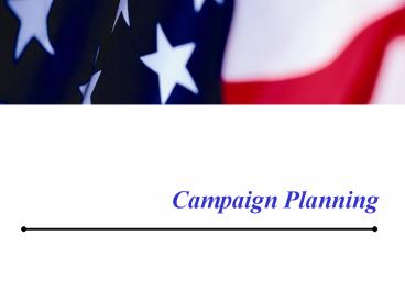Campaign Planning