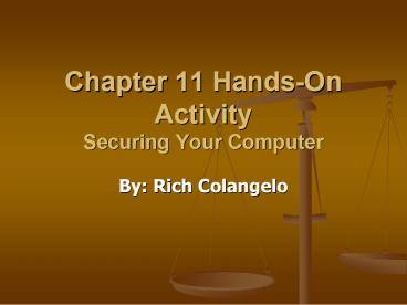Chapter 11 HandsOn Activity Securing Your Computer