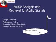 Music Analysis and Retrieval for Audio Signals