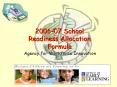 200607 School Readiness Allocation Formula PowerPoint PPT Presentation