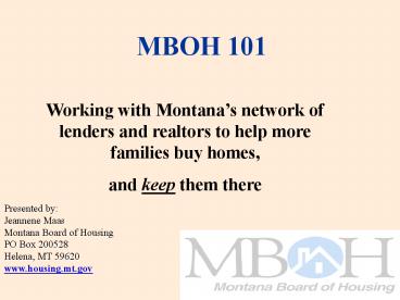 MBOH 101