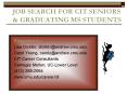 JOB SEARCH FOR CIT SENIORS PowerPoint PPT Presentation