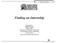 Finding an Internship PowerPoint PPT Presentation