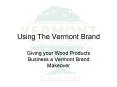 Using The Vermont Brand PowerPoint PPT Presentation