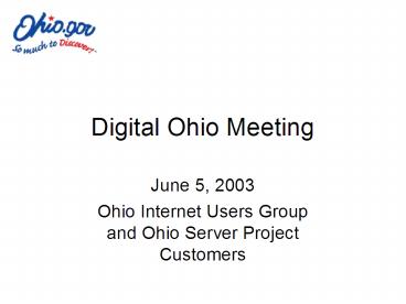 Digital Ohio Meeting