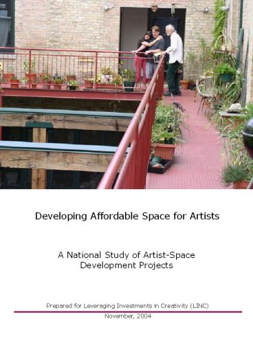 Developing Affordable Space for Artists