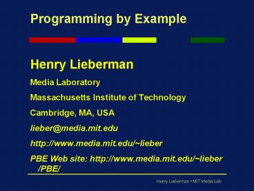 Programming by Example
