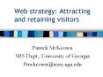 Web strategy: Attracting and retaining visitors PowerPoint PPT Presentation