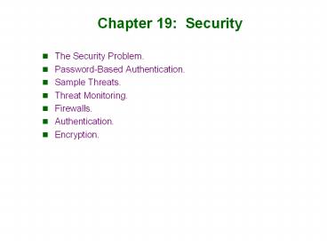 Chapter 19: Security