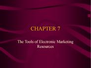 The Tools of Electronic Marketing Resources