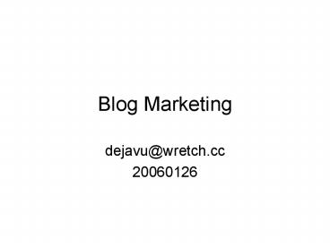 Blog Marketing