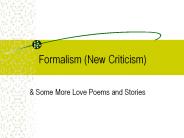 Formalism New Criticism