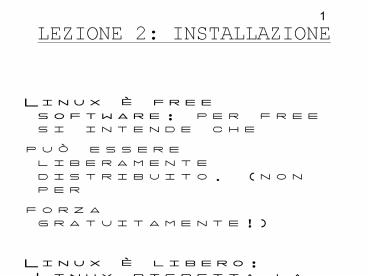 LEZIONE 2: INSTALLAZIONE