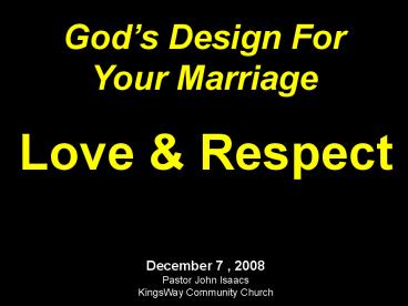 Gods Design For Your Marriage