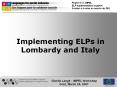 Implementing ELPs in Lombardy and Italy PowerPoint PPT Presentation