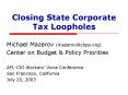 Closing State Corporate Tax Loopholes PowerPoint PPT Presentation