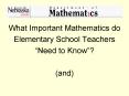 What Important Mathematics do PowerPoint PPT Presentation