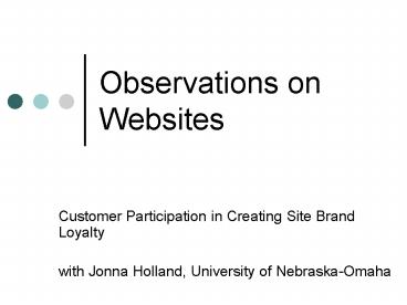 Observations on Websites