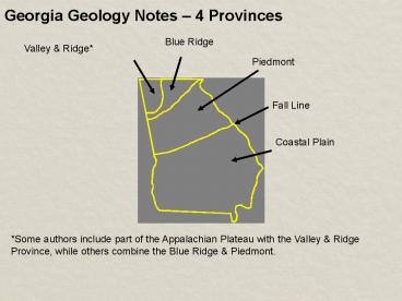 Georgia Geology Notes 4 Provinces