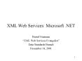 XML Web Services: Microsoft .NET PowerPoint PPT Presentation
