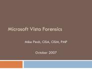 Microsoft Vista Forensics