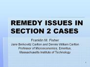 REMEDY ISSUES IN SECTION 2 CASES