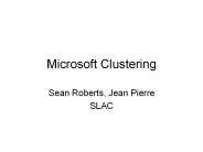 Microsoft Clustering