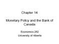 Chapter 14 Monetary Policy and the Bank of Canada PowerPoint PPT Presentation