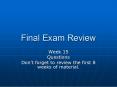 Final Exam Review PowerPoint PPT Presentation