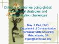 Chinese companies going global: Operational strategies and communication challenges PowerPoint PPT Presentation
